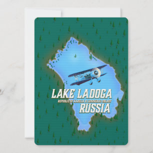 Affiche de voyage carte russe du lac Ladoga