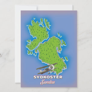 Affiche de voyage carte vintage de Sydkoster Suède