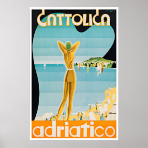 Affiche de voyage Cattolica Art Rimini Mer Adriati