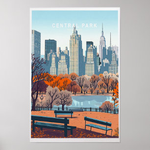 Affiche de voyage Central Park New York - Ville de