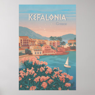 Affiche de voyage Céphalonie Grèce