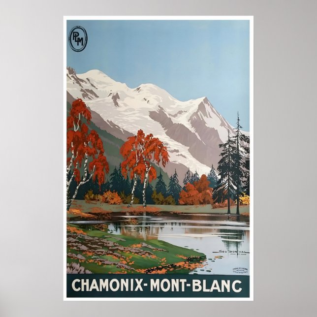 Affiche de voyage Chamonix Mont Blanc France Art (Devant)