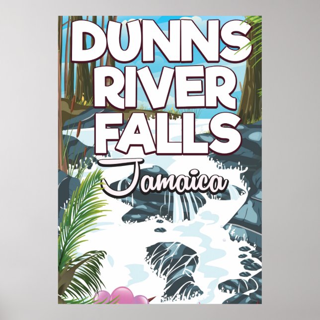 Affiche de voyage Chutes de la rivière Dunn Jamaïq (Devant)