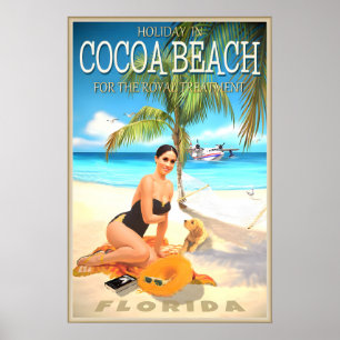 Affiche de voyage Cocoa Beach Floride Princess Roy