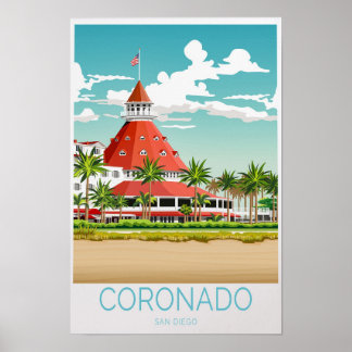 Affiche de voyage Coronado San Diego Californie
