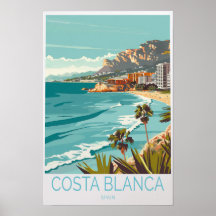 Affiche de voyage Costa Blanca Espagne, Costa Blan