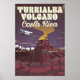 Affiche de voyage Costa rica Volcan Turrialba