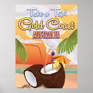 Affiche de voyage Côte d'Or, Australie