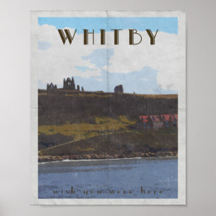 affiche de voyage côte est whitby yorkshire