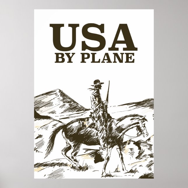 Affiche de voyage Cowboy USA (Devant)