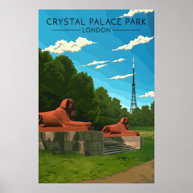 Affiche de voyage Crystal Palace Park Londres (Devant)