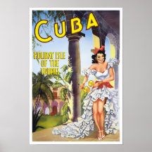Affiche de voyage Cuba vintage
