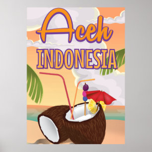 Affiche de voyage d'Aceh Indonésie
