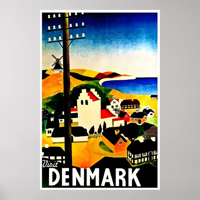 Affiche de voyage Danemark Art danois Impression d (Devant)