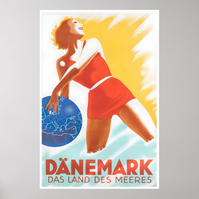 Affiche de voyage Danemark Art danois Pays des lac (Devant)