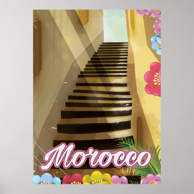 Affiche de voyage dans la vieille ville du Maroc (Devant)