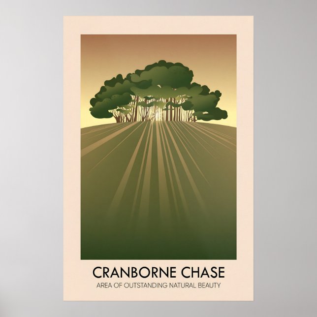 Affiche de voyage dans l'AONB de Cranborne Chase (Devant)