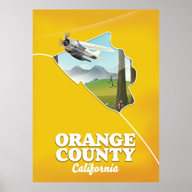 Affiche de voyage dans le comté d'Orange en Califo (Devant)