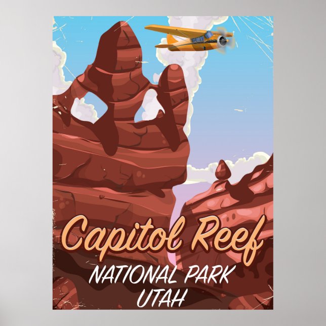 Affiche de voyage dans le parc national de Capitol (Devant)