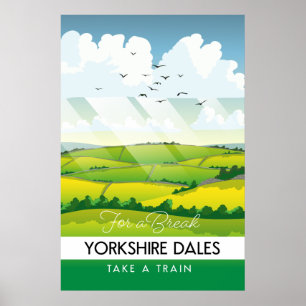 Affiche de voyage dans les Yorkshire Dales.
