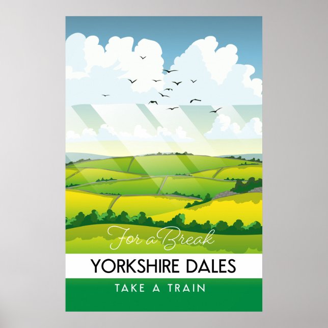 Affiche de voyage dans les Yorkshire Dales. (Devant)