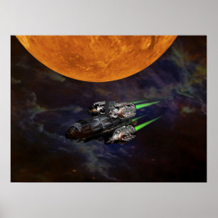 affiche de voyage dans l'espace