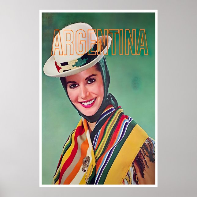 Affiche de voyage d'art argentin Impression argent (Devant)