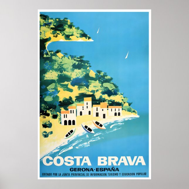 Affiche de voyage d'art Costa Brava Espagne Impres (Devant)
