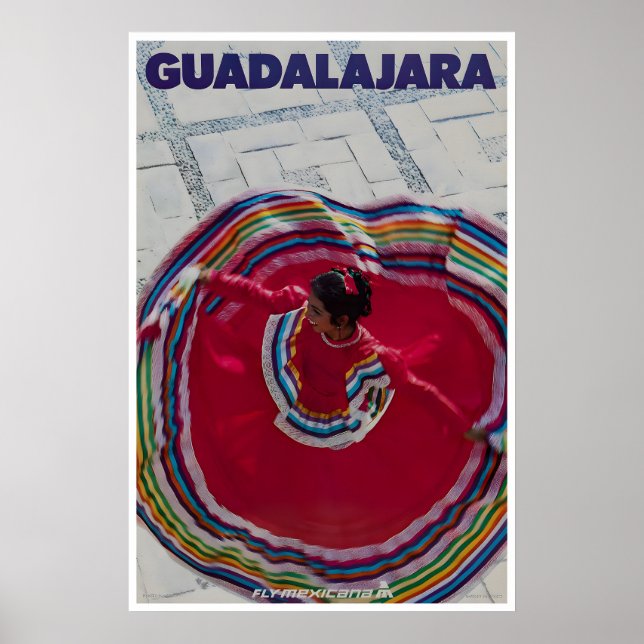 Affiche de voyage d'art de Guadalajara au Mexique, (Devant)