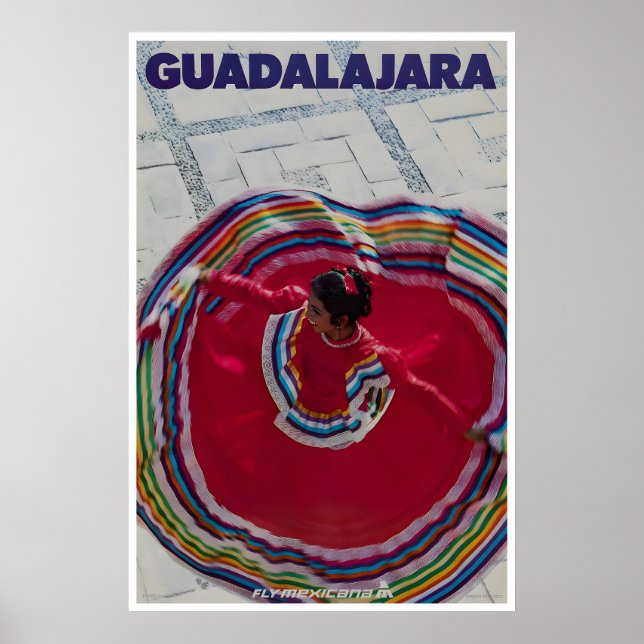 Affiche de voyage d'art de Guadalajara au Mexique, (Devant)
