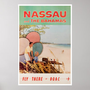Affiche de voyage d'art de Nassau Bahamas Impressi