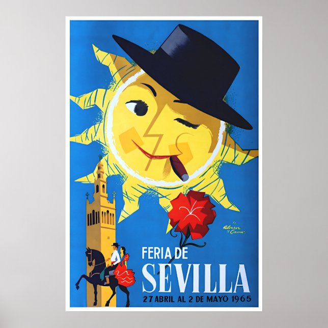 Affiche de voyage d'art de Séville Espagne Impress (Devant)