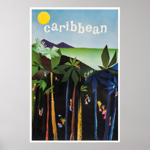 Affiche de voyage d'art des Caraïbes Accueil Danse