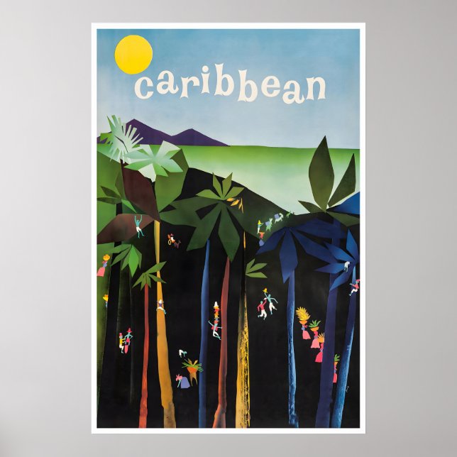 Affiche de voyage d'art des Caraïbes Accueil Danse (Devant)