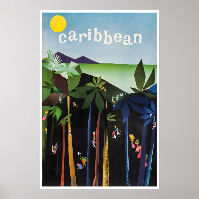 Affiche de voyage d'art des Caraïbes Accueil Danse (Devant)