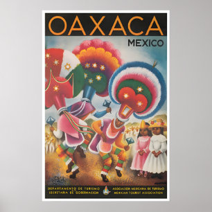 Affiche de voyage d'art d'Oaxaca au Mexique Danse 
