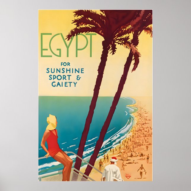 Affiche de voyage d'art égyptien Impression Egypte (Devant)