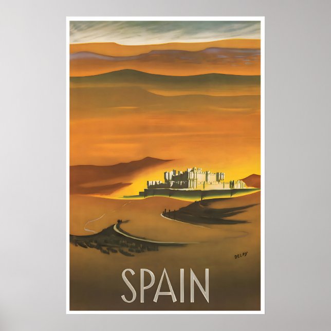 Affiche de voyage d'art espagnol Tom Delpy Espagne (Devant)