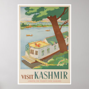 Affiche de voyage d'art indien Kashmir Art India
