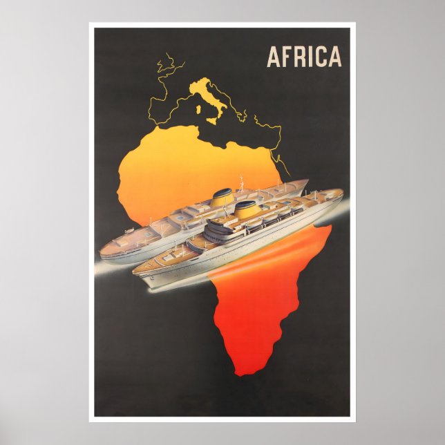 Affiche de voyage d'art mural d'Afrique Croisière  (Devant)