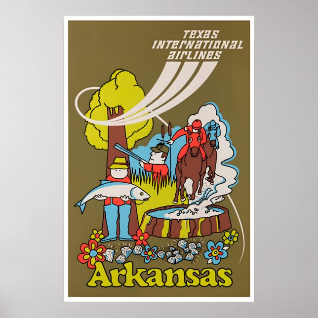 Affiche de voyage d'art mural de l'Arkansas impres (Devant)