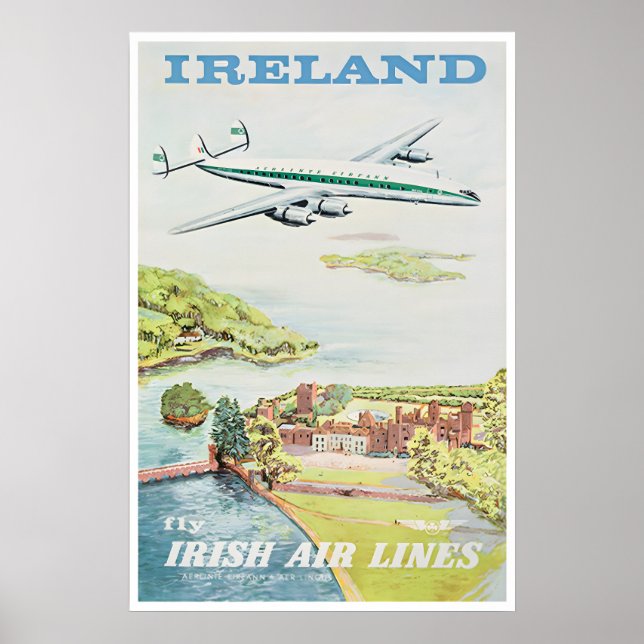 Affiche de voyage d'art mural d'Irlande Impression (Devant)