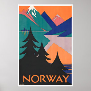 Affiche de voyage d'art norvégien norvégien (H1525