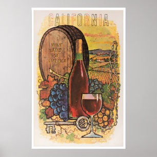 Affiche de voyage d'art vinicole de Californie Imp
