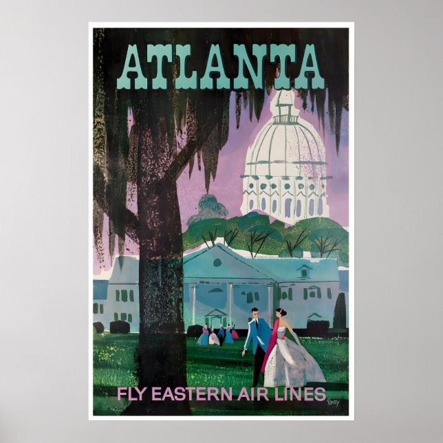 Affiche de voyage d'Atlanta Art de Géorgie orienta (Devant)