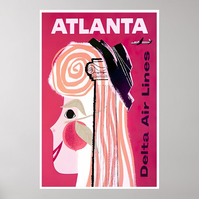 Affiche de voyage d'Atlanta Impression d'art vinta (Devant)