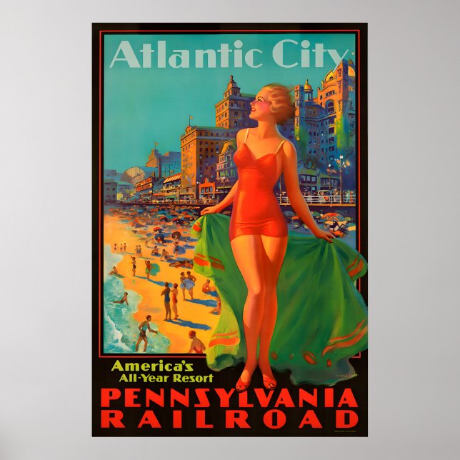 Affiche de voyage d'Atlantic City (Devant)