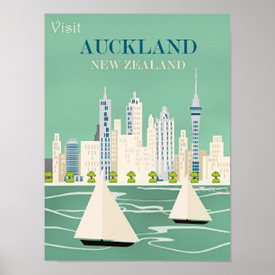 Affiche de voyage d'Auckland, Nouvelle-Zélande