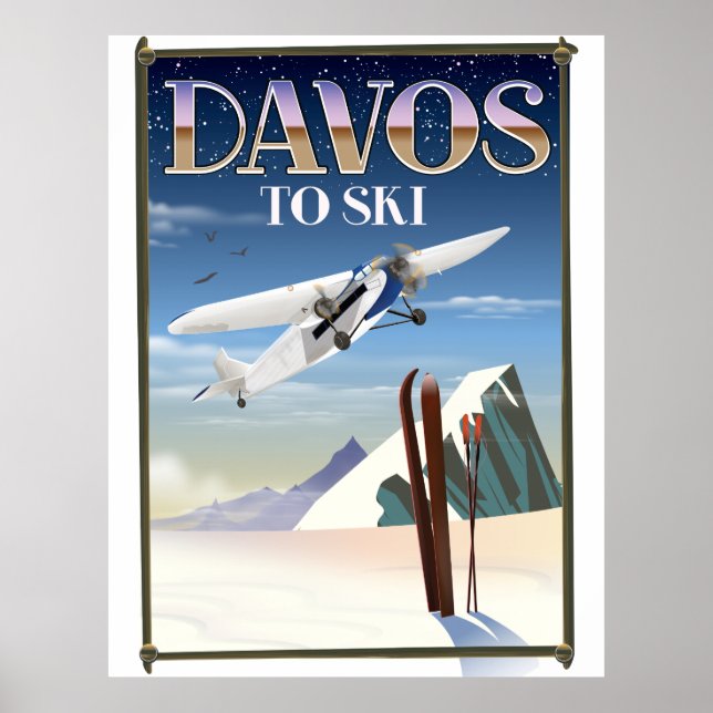 Affiche de voyage Davos Suisse (Devant)