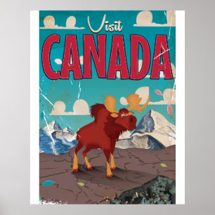 Affiche de voyage de bande dessinée du Canada de